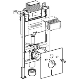 GEBERIT GE Duofix 2025 WC installation frame Omega H98 flush plate from top/front – 111.038.00.2
