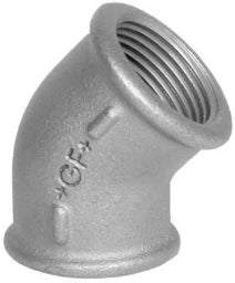 FISCHER GEORG FITTINGS Elbow 45° Fig. 120 3/4" galvanized – 770120205