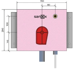 SANOOX Waschmaschine kurz HL400, Rohr von unten FlowFit DA16 Länge 1100 Trockenbau – T07.2410.06.16.HL400