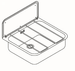KWC AUSTRIA KWC Sirius Sink 460x135x40 Stainless Steel with Hinged Grate and Back Panel – 2000103269