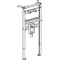 GEBERIT GE Duofix 2025 WT for exposed wall-mounted tap, H130cm, W50cm, with concealed trap – 111.479.00.2