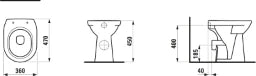 LAUFEN Laufen Pro Floor-standing WC, washdown, seat height incl. seat 48 cm, 6-litre, white – H8259550000001