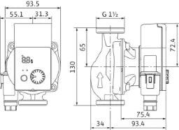 WILO Wilo Yonos PICO plus 25/1-4-130 Glandless High-Efficiency Pump, G11/2, 15W – 4215503