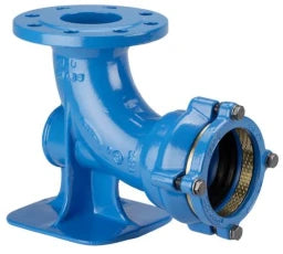HAWLE Hawle Flanschfußbögen 90° System 2000 schubgesichert f. PE/PVC-Rohre, DN80/110 – 5012528