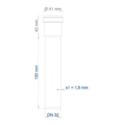 POLOPLAST Push-Fit Socket Pipe POLO-KAL NG DN 32/150 – 02000