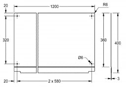 KWC AUSTRIA KWC Rückwand 1200x400x3mm für Planox, CNS, matt – 2030043807