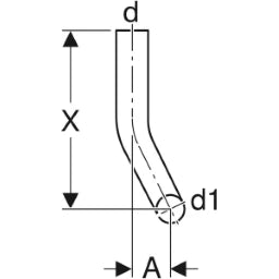 GEBERIT GE bend right cranked 90 deg. DR4 white – 118.111.11.1