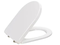 MKW MKW Dario Plus Toilet Seat with Lid, White with Push Eccentric Stainless Steel Hinge – AC10-0A01