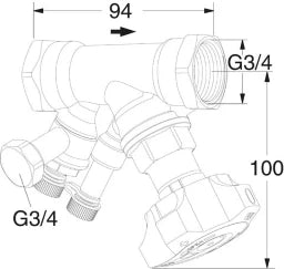 TA TA STAD Regulating valve 3/4" with drain adapter, 52851620 – 52 851-620