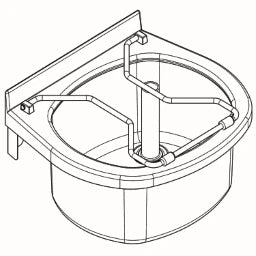 KWC AUSTRIA KWC Sirius Slop Hopper 470x250x405 with hinged grid, with standpipe valve 1 1/2 – 207.0599.542