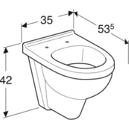 GEBERIT SANITARY Geberit Plus 4 Wall-Hung Washdown Toilet (+4cm), white – 202010000
