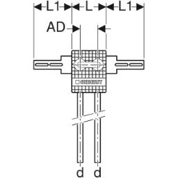 GEBERIT GE Mepla Therm Anschlussbox TypL d16mm, L= 10cm mit Befestigungsblech – 611.263.00.1