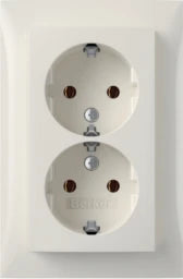BERKER S.1 Double socket outlet with cover, polar white gloss – 47748989