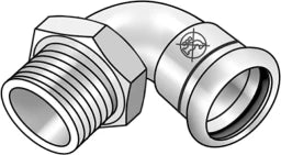 KE KELIT NPI460 Stainless Steel Press-Fit Elbow 90 Degree with Male Thread 18x1/2" Not Approved for Drinking Water – 53812C02