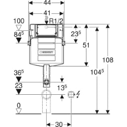 GEBERIT GE UP320 Concealed cistern, front actuation – 109.300.00.5