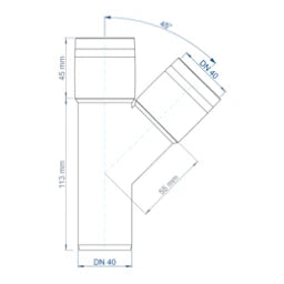 POLOPLAST PP Branch POLO-KAL XS DN 40/40/45Deg – 102206