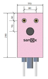 SANOOX short washbasin, long pipe run bottom FlowFit DA16 Polokal DN50 masonry - M01.1000.06.16.3