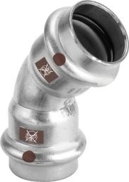 VIEGA Viega 45 Degree Elbow with SC Temponox 1726 in 54mm Stainless Steel – 809 904