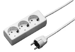 SCHURRER Tischverteiler 3-fach mit 1.5m Zuleitung 3x1.5mm², weiß – K1030ZL/15W/KWS