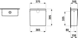 LAUFEN Laufen Pro Spülkasten 82995.2 Anschluss seitlich weiß – H8299520009721