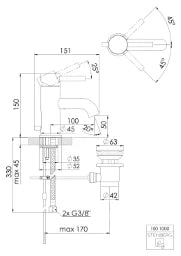 STEINBERG Steinberg WT-EH-Mixer with waste set, chrome – 100 1000