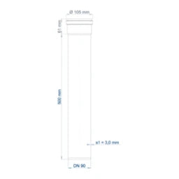 POLOPLAST PO Steckmuffenrohr POLO-KAL NG DN 90/500 – 02072