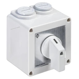 KRAUS&NAIMER Ausschalter,2polig,60°,AP-Gehäuse IP65 Ith=20A, P=5,5 kW(AC3,400V AC),2x2,5 mm² – 70002049