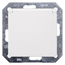 SIEMENS Schuko socket with hinged cover DELTA i-system, titanium white – 5UB1917