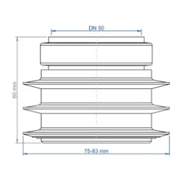 POLOPLAST PO Transition from spigot end to socket of other materials POLO-KAL DN 50/75-83mm – 02860