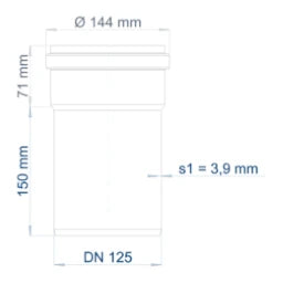 POLOPLAST PO Steckmuffenrohr POLO-KAL NG DN 125/150 – 02050