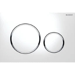GEBERIT GE Actuator Plate Sigma20 Dual-Flush White-Gloss Chrome-White, Round – 115.882.KJ.1