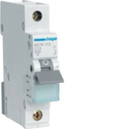 HAGER MCB 1-pole 6kA C-13A 1M – MCN113