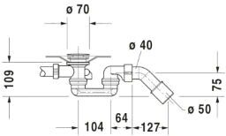 DURAVIT Duravit D-Code Ab- und Überlaufgarnitur für seitlichen Ablauf, chrom – 790225000001000