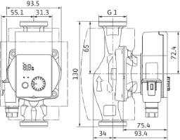 WILO Wilo Glandless High-Efficiency Pump Yonos PICO plus 15/1-6, G1, 30W – 4215501