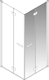 PALME Palme Top Drive R Falt-Eckhälfte 2-tlg 785x2000mm ESG klar Alusilber rechts – TOEF280B/H1/20