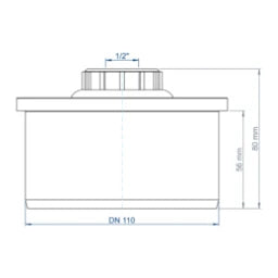 POLOPLAST PO Kondensatübergang mit Spitzende POLO-KAL DN 110 / 1/2" – 03715