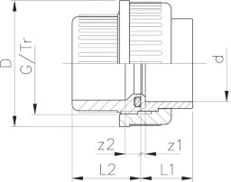 FISCHER GEORG GF Screw Connection PVC-U/EPDM d 25 – 721510107