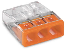 WAGO COMPACT Verbindungsdosenklemme 3-polig max. 2,5 mm², transparent/orange – 2273-203