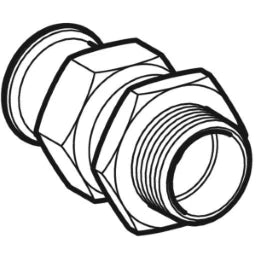 GEBERIT GE Mapress Thermal Transition Screw Connection with Union Nut made of Brass d18mm x R3/4, NPW – 45333