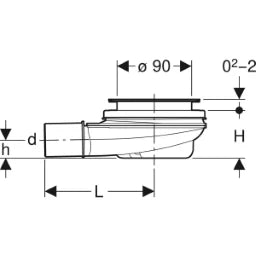 GEBERIT GE Duschwannenablauf d90, SH30, d40 d90mm, SH30, d40mm – 150.581.00.1
