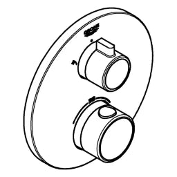 GROHE Grohe THM-Brausebatterie Grohtherm 24076 2 Abg. FMS f. Rapido SmartBox rund chrom – 24 076 000