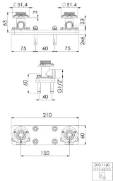 STEINBERG Steinberg Einbaukörper 1/2" für freist. Wanne/Brause-Armatur – 010 1160