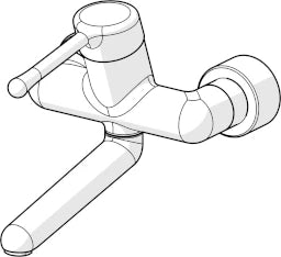 HANSA Hansa Medipro Wall-mounted washbasin mixer with long medical lever A246mm – 0255 2206
