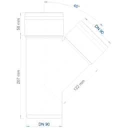 POLOPLAST PP Branch POLO-KAL XS DN 90/90/45Deg – 102211