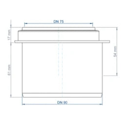 POLOPLAST PP Transition Pipe Short POLO-KAL DN 90/75 - 02289
