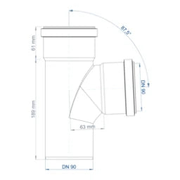 POLOPLAST PO Abzweig POLO-KAL NG DN 90/90/87Grad – 02248