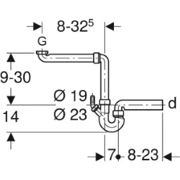 GEBERIT GE Sink drain connector, 1-piece 152889 – 152.889.11.1