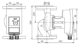 WILO Wilo Nassläufer-Hocheffizienzpumpe Yonos MAXO plus 40/0,5-8 PN6/10,200W – 2120607