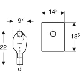 GEBERIT GE UP Siphon fuer Waschbecken Abdeckplatte weiss – 151.126.11.1