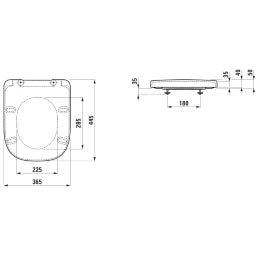LAUFEN Laufen Meda WC seat with lid, detachable with soft-close, chrome-plated hinge, white – H8911130000001